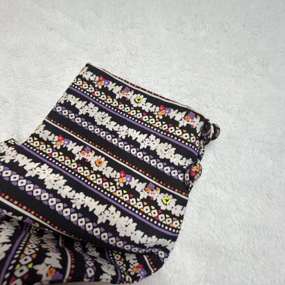 Morton Myles Vintage Boho Tunic Top Stripe Split Neck Long Sleeve Black Size 12 - Picture 8 of 8